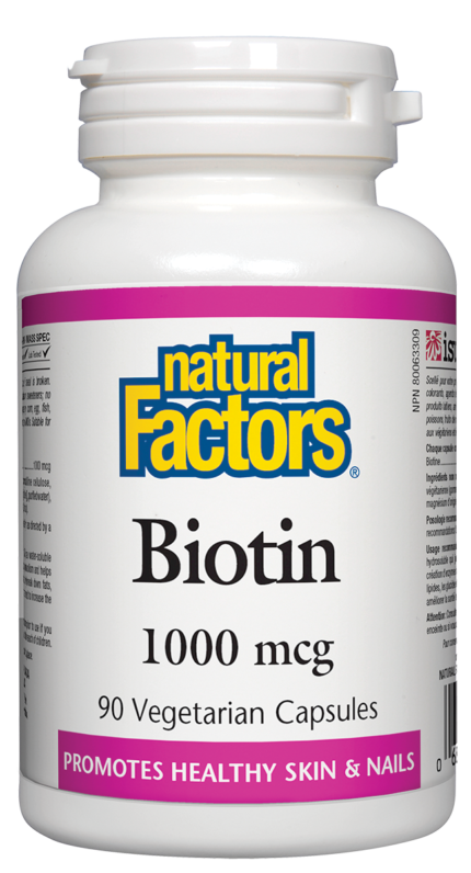 Natural Factors Биотин 1000 микрограма 90 V капсули