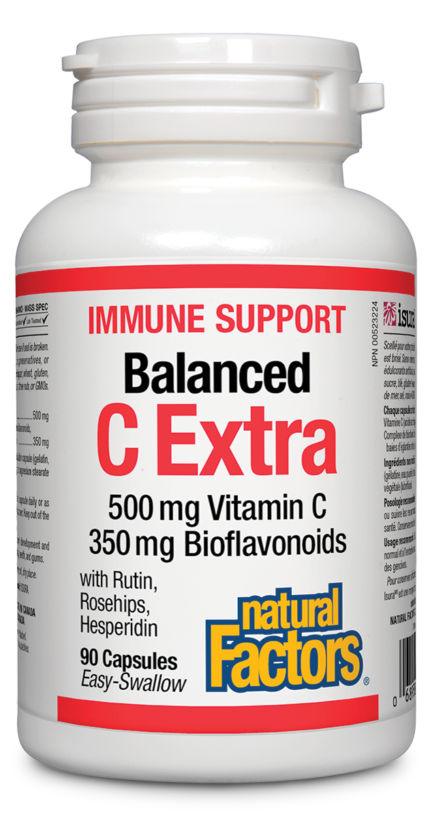 Natural Factors Immune Support Balanced C Extra  Витамин С 500 mg с Биофлавоноиден комплекс 350 mg 90  капсули