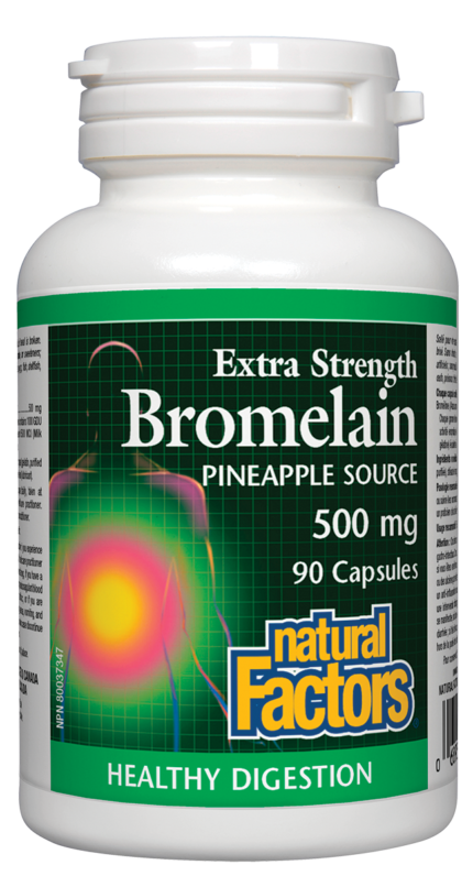 Natural Factors БРОМЕЛАИН 500 mg Bromelain Extra Strength 90 капсули